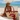 Lips Large Straw and Leather Beach Bag