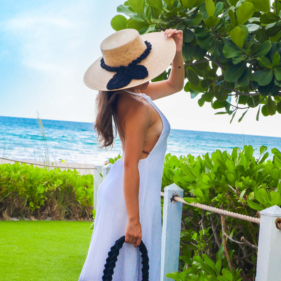 Macrame Luxury Vintage Palm Leaf Hat