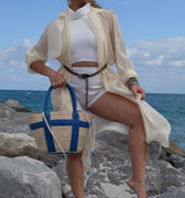By del Rio Copacabana straw beach bag