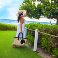 By del Rio Luxury Vintage Straw and Macrame Handbag